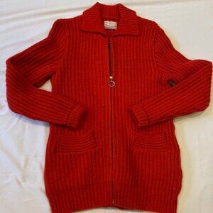 Vintage Knockabouts by Pendleton Red Zip-Up Sweater Jacket, Size 40
